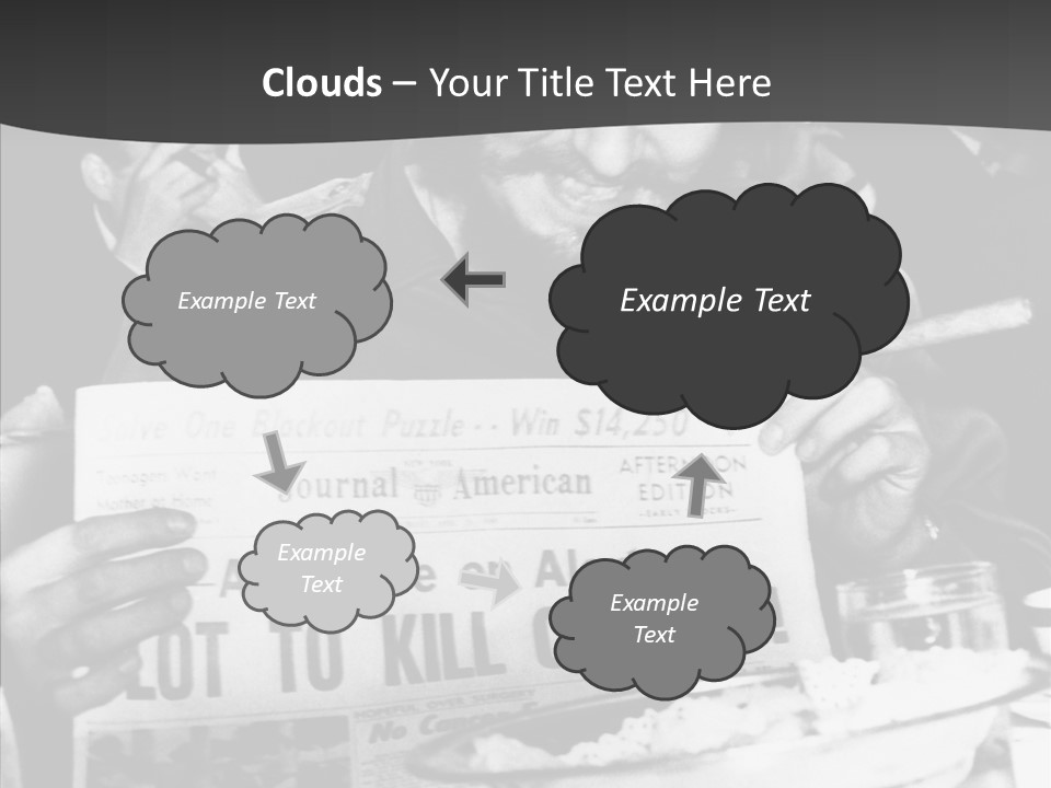 Fidel Castro Shows Clipping Newspapers PowerPoint Template