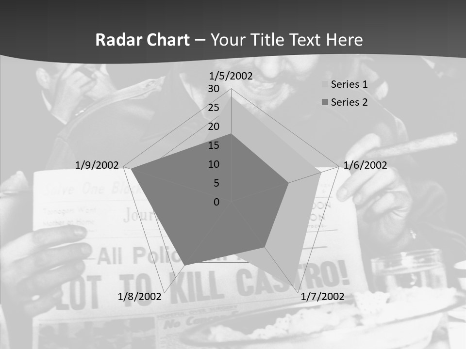 Fidel Castro Shows Clipping Newspapers PowerPoint Template