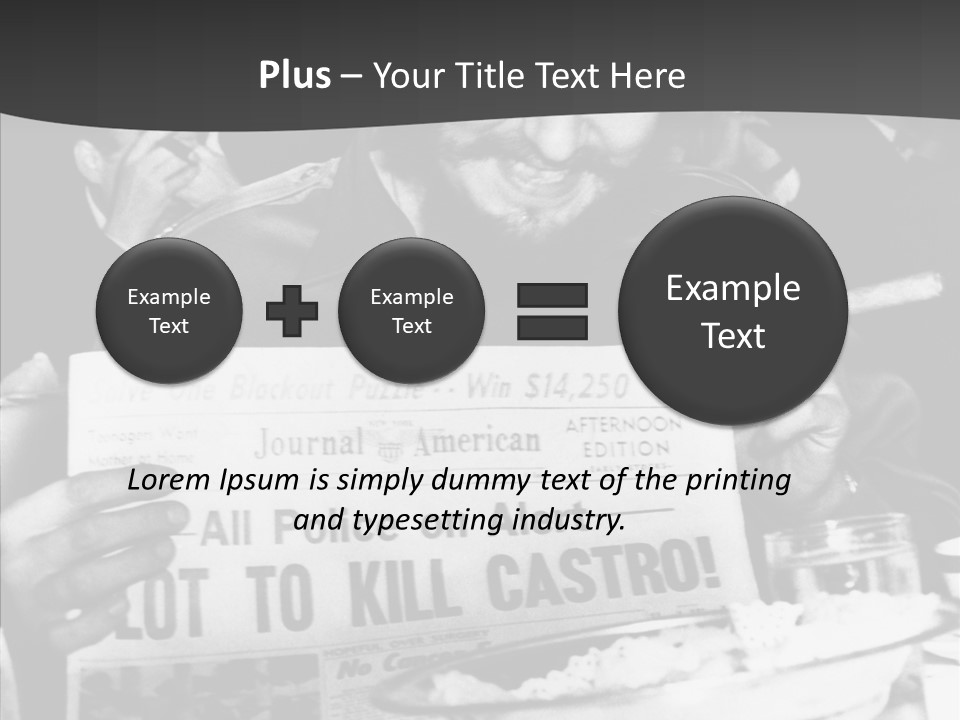 Fidel Castro Shows Clipping Newspapers PowerPoint Template