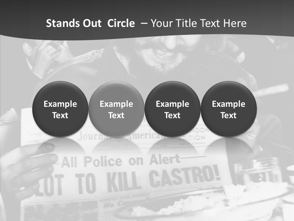 Fidel Castro Shows Clipping Newspapers PowerPoint Template