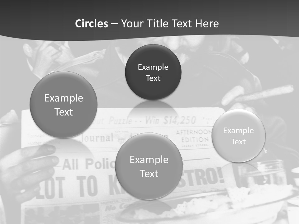 Fidel Castro Shows Clipping Newspapers PowerPoint Template