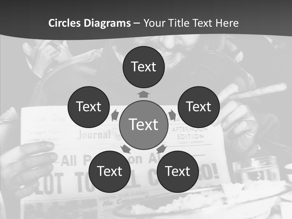 Fidel Castro Shows Clipping Newspapers PowerPoint Template