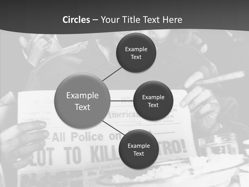 Fidel Castro Shows Clipping Newspapers PowerPoint Template