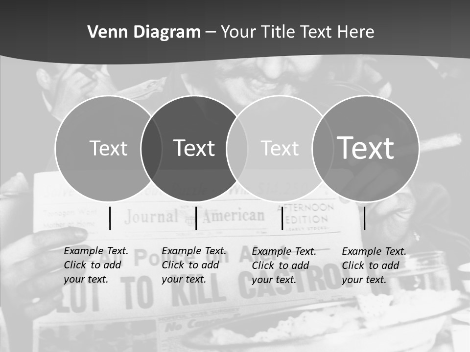 Fidel Castro Shows Clipping Newspapers PowerPoint Template