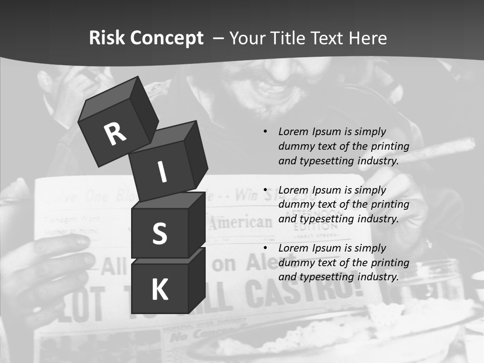 Fidel Castro Shows Clipping Newspapers PowerPoint Template