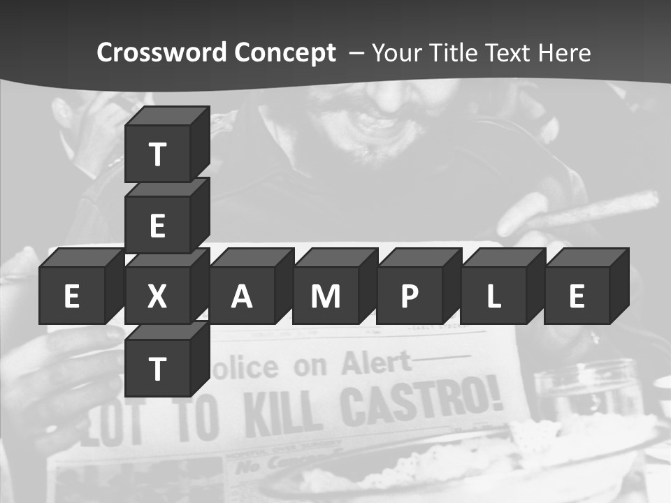 Fidel Castro Shows Clipping Newspapers PowerPoint Template
