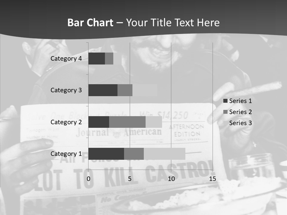 Fidel Castro Shows Clipping Newspapers PowerPoint Template