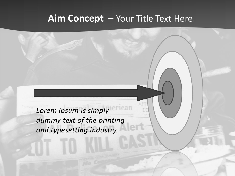 Fidel Castro Shows Clipping Newspapers PowerPoint Template