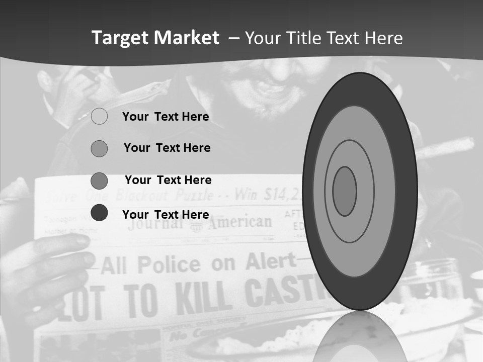 Fidel Castro Shows Clipping Newspapers PowerPoint Template