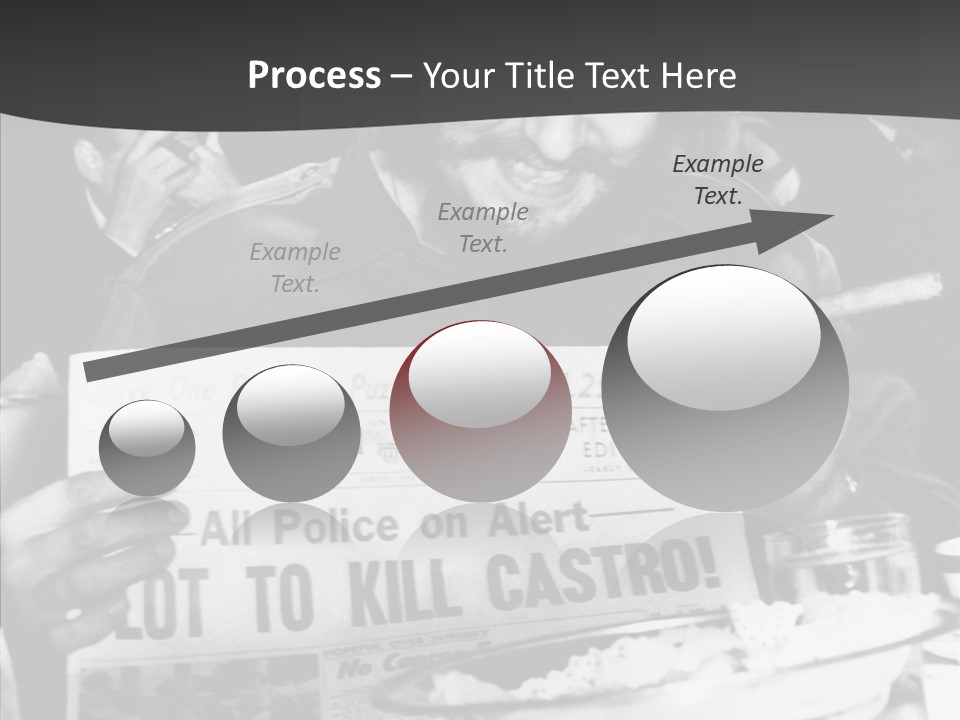 Fidel Castro Shows Clipping Newspapers PowerPoint Template