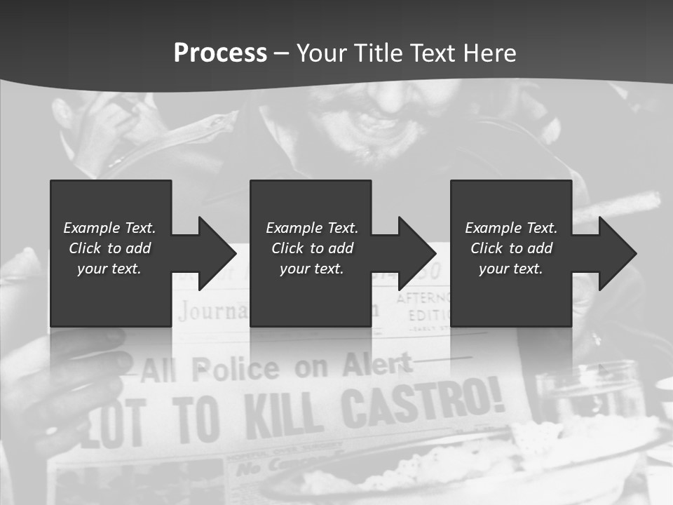Fidel Castro Shows Clipping Newspapers PowerPoint Template