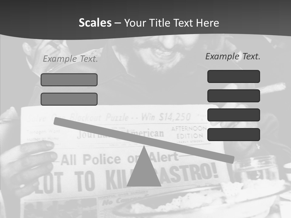 Fidel Castro Shows Clipping Newspapers PowerPoint Template