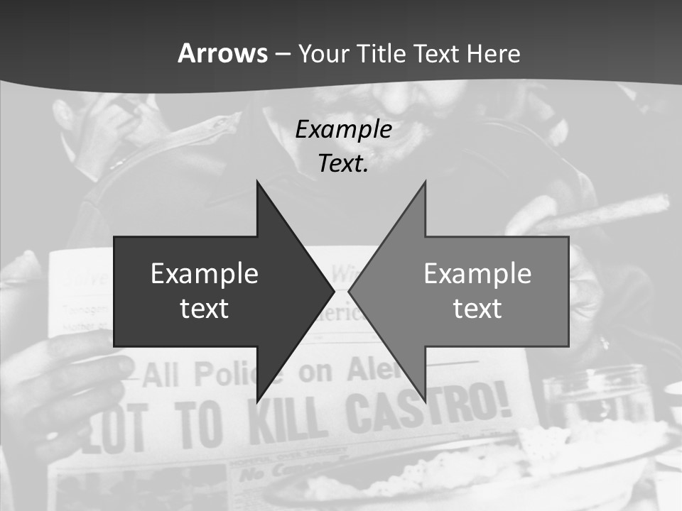 Fidel Castro Shows Clipping Newspapers PowerPoint Template