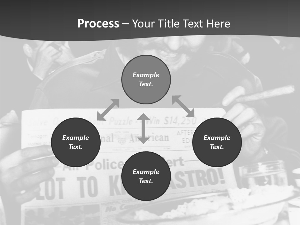 Fidel Castro Shows Clipping Newspapers PowerPoint Template