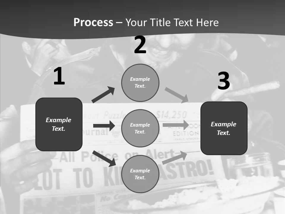 Fidel Castro Shows Clipping Newspapers PowerPoint Template