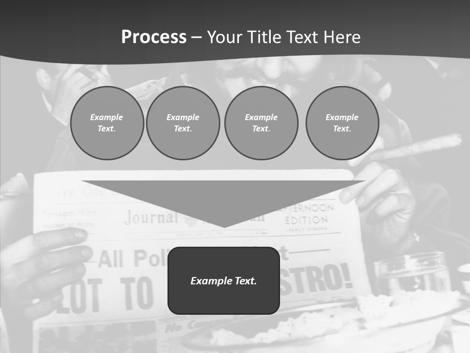 Fidel Castro Shows Clipping Newspapers PowerPoint Template