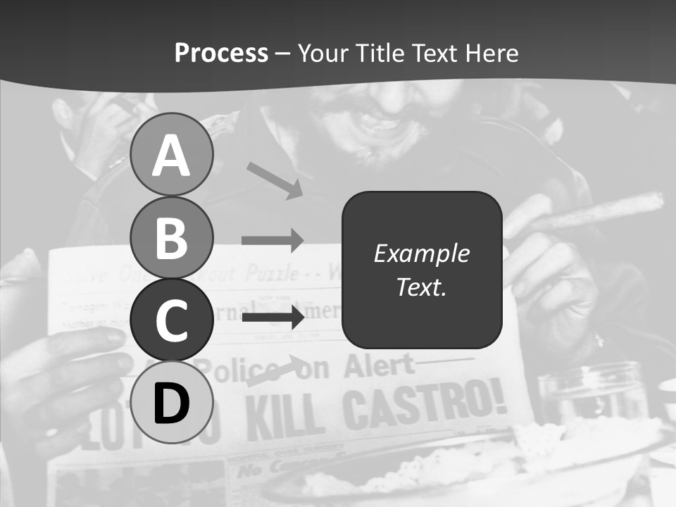 Fidel Castro Shows Clipping Newspapers PowerPoint Template