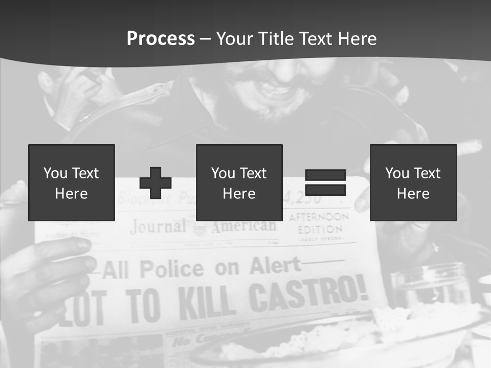 Fidel Castro Shows Clipping Newspapers PowerPoint Template