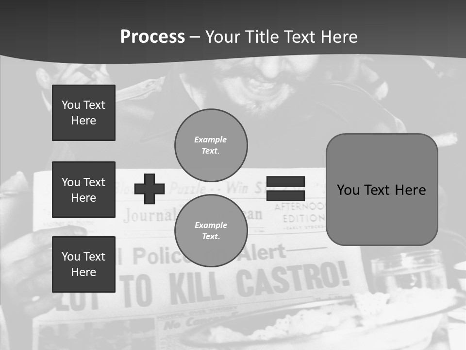 Fidel Castro Shows Clipping Newspapers PowerPoint Template