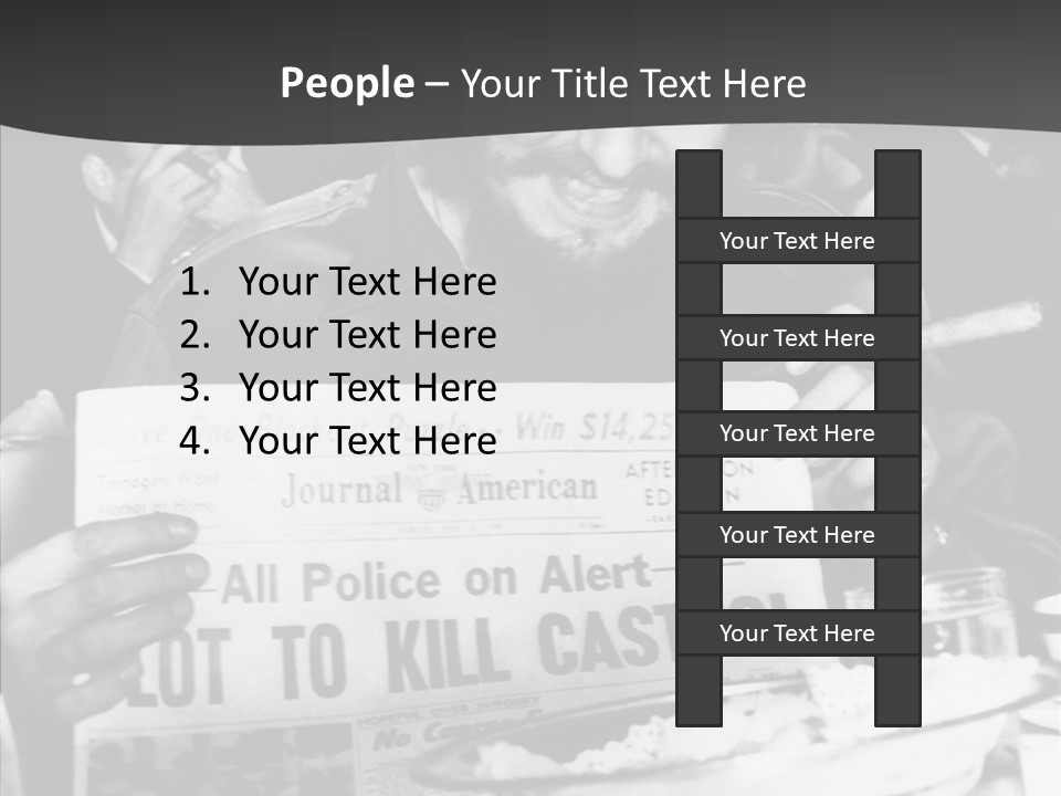 Fidel Castro Shows Clipping Newspapers PowerPoint Template
