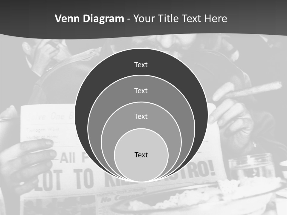 Fidel Castro Shows Clipping Newspapers PowerPoint Template