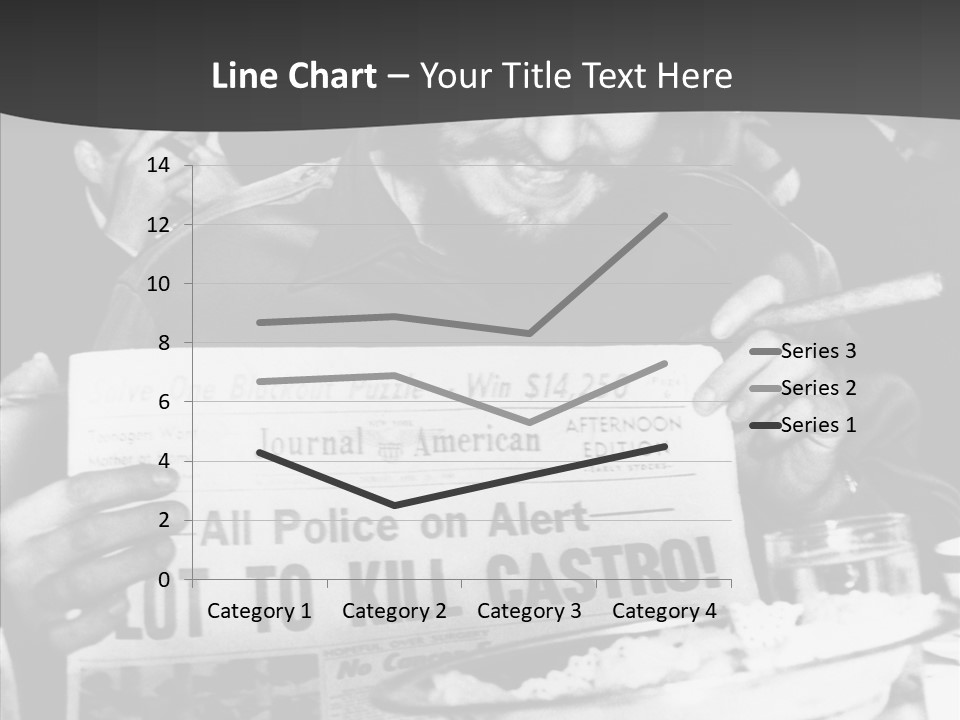 Fidel Castro Shows Clipping Newspapers PowerPoint Template