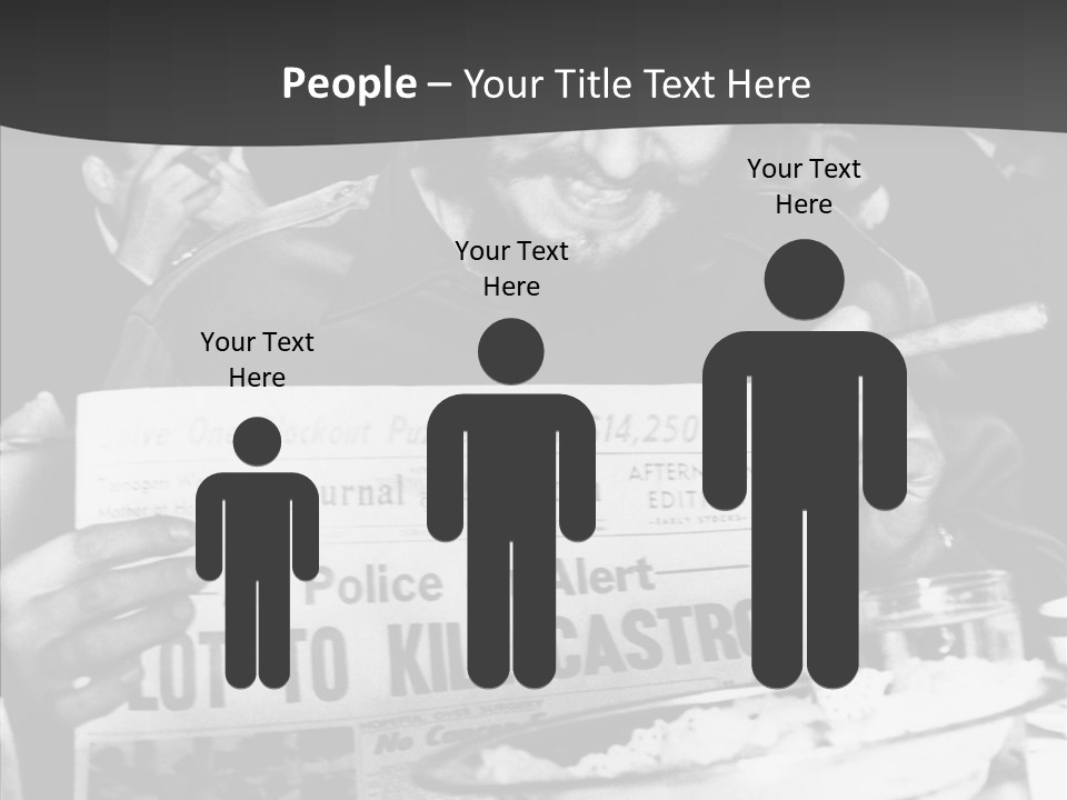 Fidel Castro Shows Clipping Newspapers PowerPoint Template