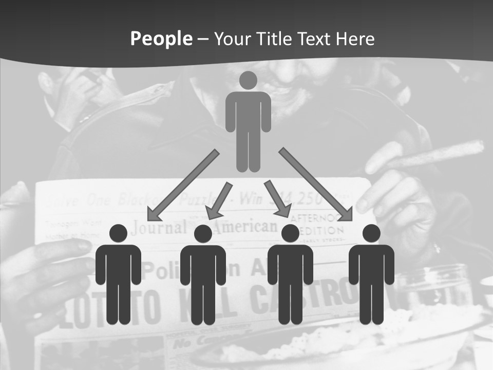 Fidel Castro Shows Clipping Newspapers PowerPoint Template