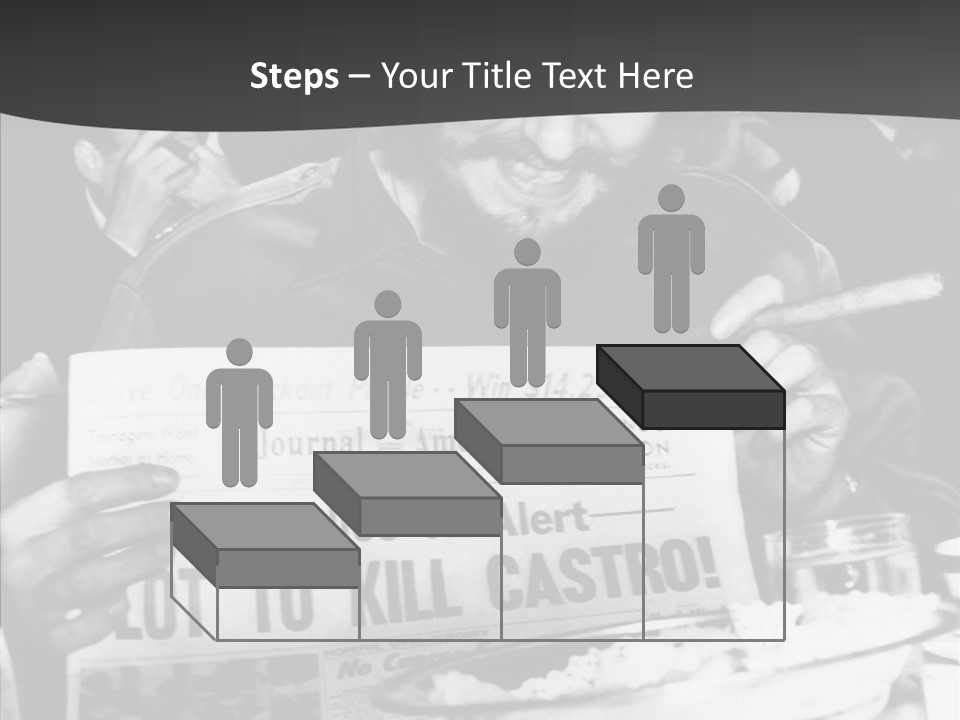 Fidel Castro Shows Clipping Newspapers PowerPoint Template