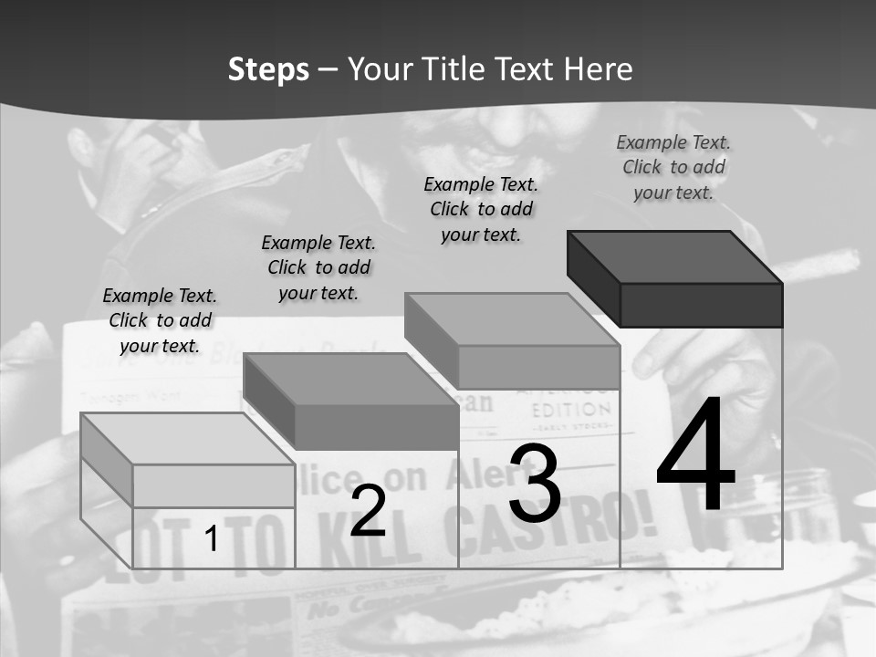Fidel Castro Shows Clipping Newspapers PowerPoint Template