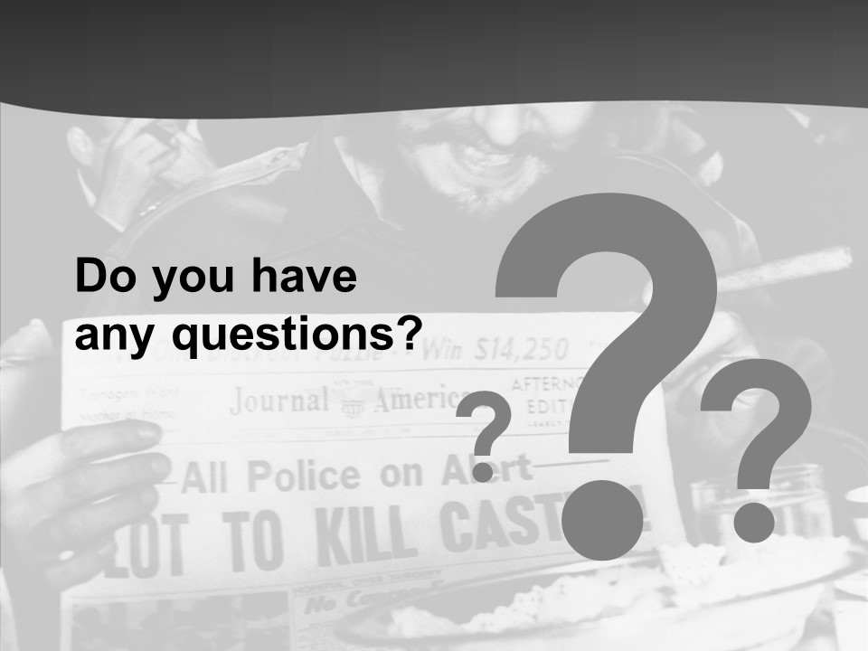 Fidel Castro Shows Clipping Newspapers PowerPoint Template