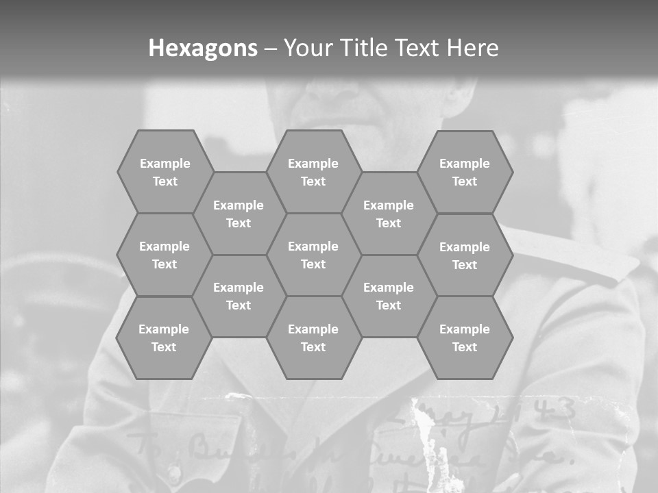 Senior Officer Posing Black And White Background PowerPoint Template