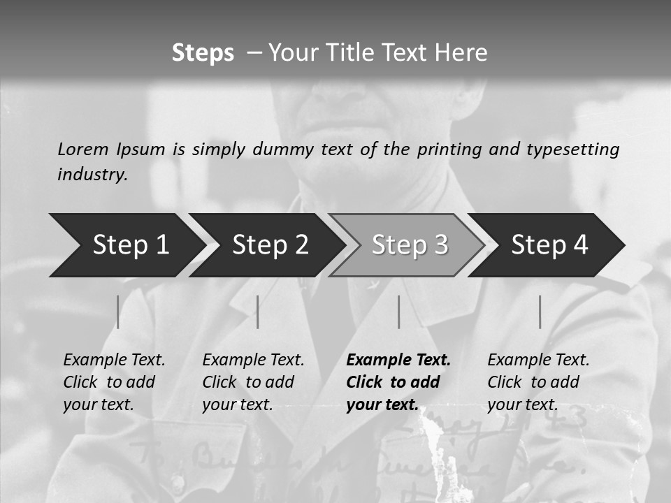 Senior Officer Posing Black And White Background PowerPoint Template