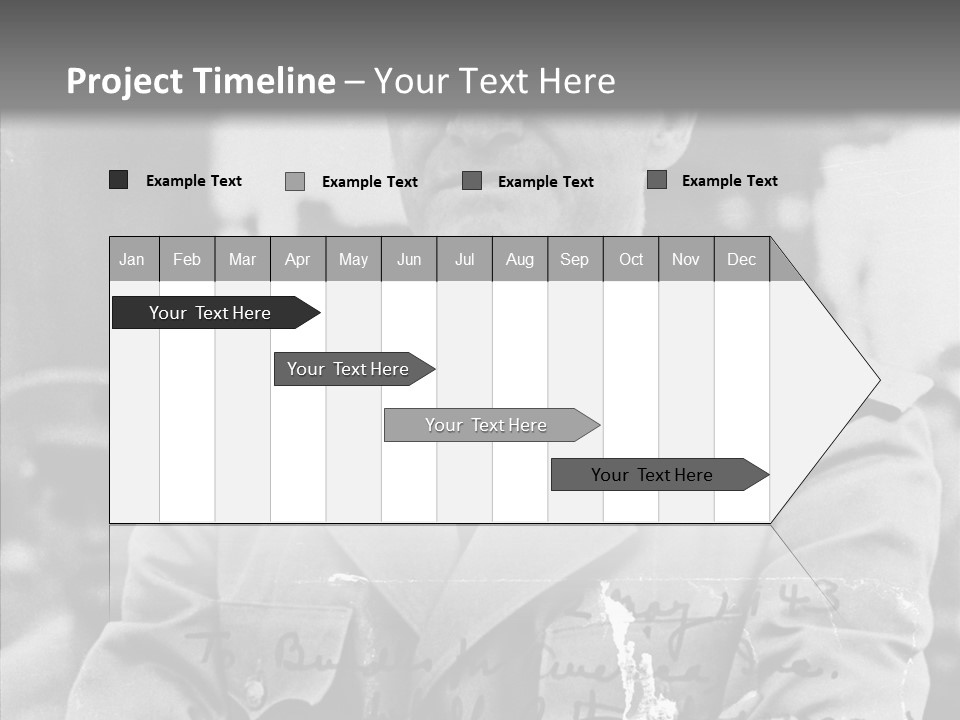 Senior Officer Posing Black And White Background PowerPoint Template