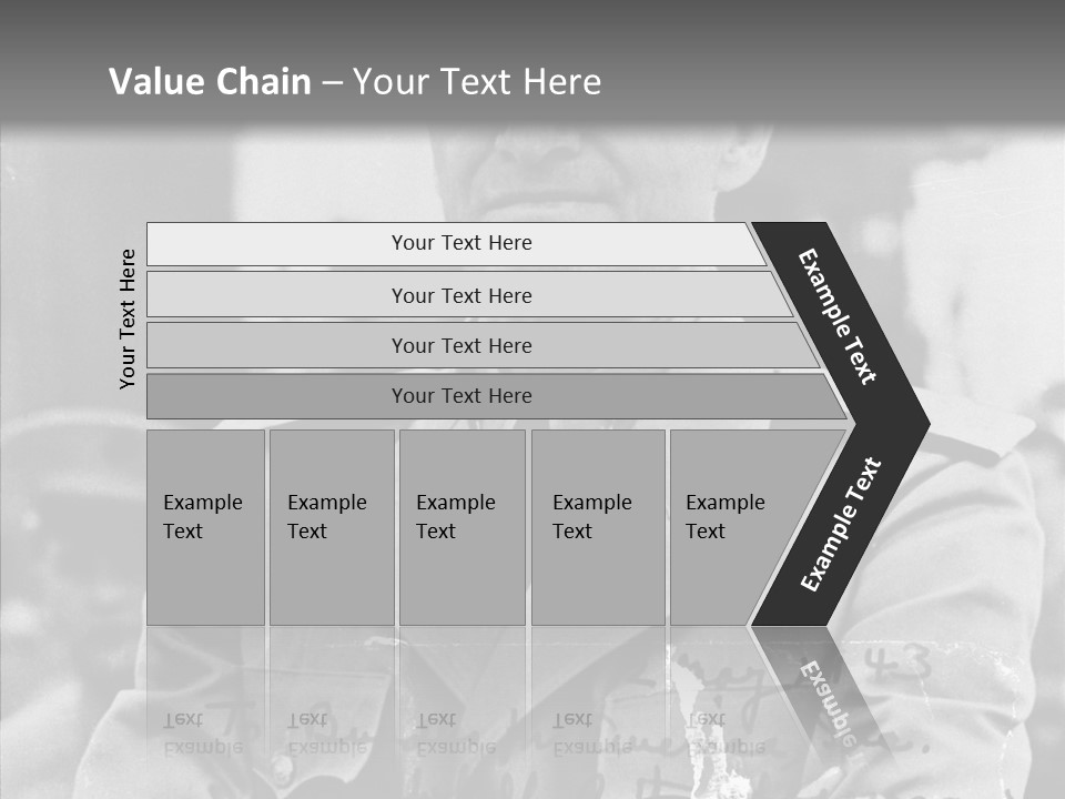 Senior Officer Posing Black And White Background PowerPoint Template