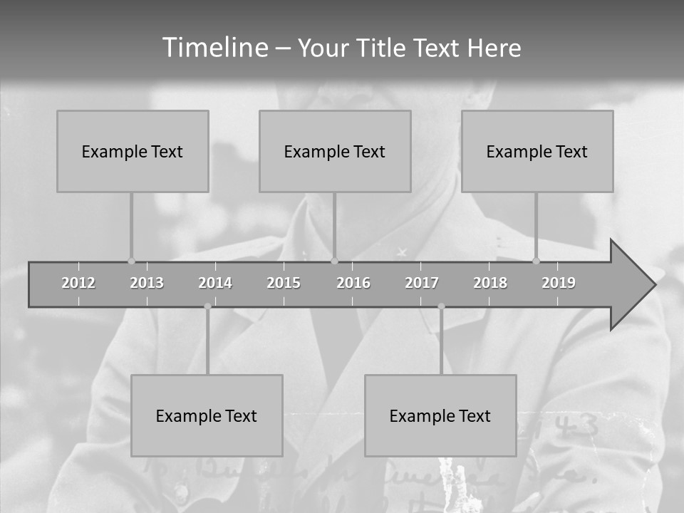 Senior Officer Posing Black And White Background PowerPoint Template