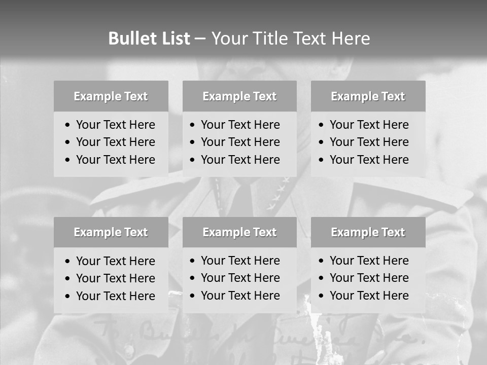 Senior Officer Posing Black And White Background PowerPoint Template