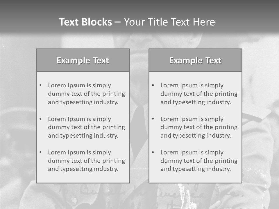 Senior Officer Posing Black And White Background PowerPoint Template