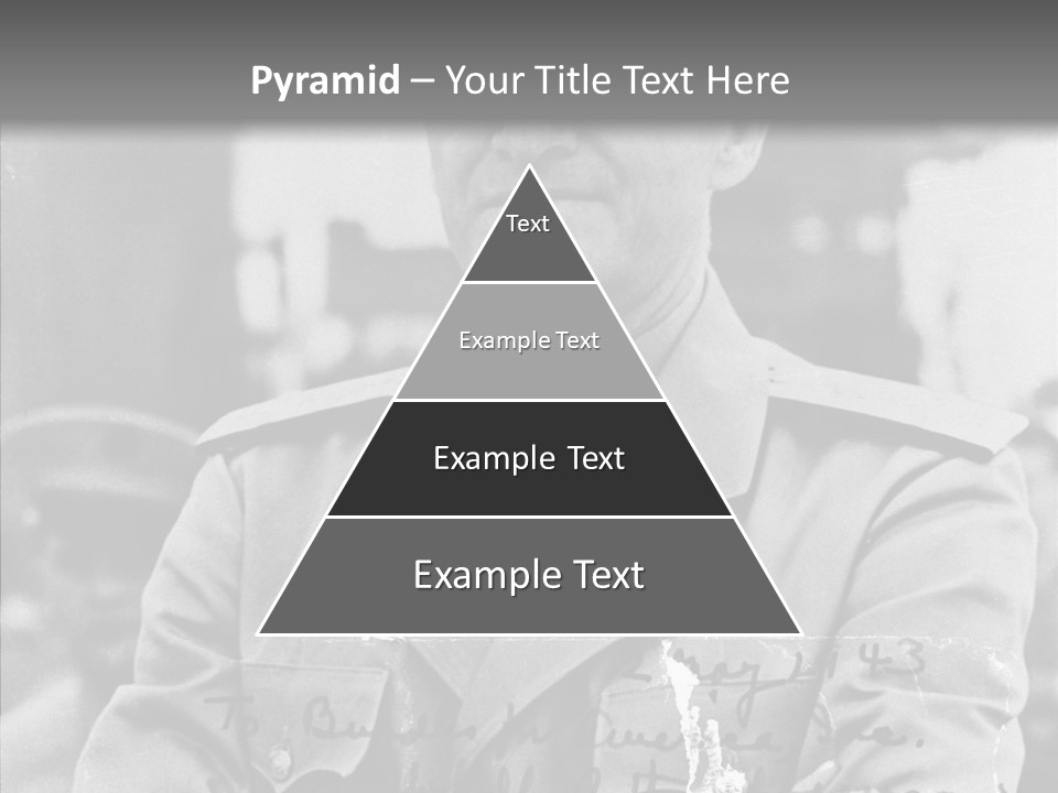 Senior Officer Posing Black And White Background PowerPoint Template