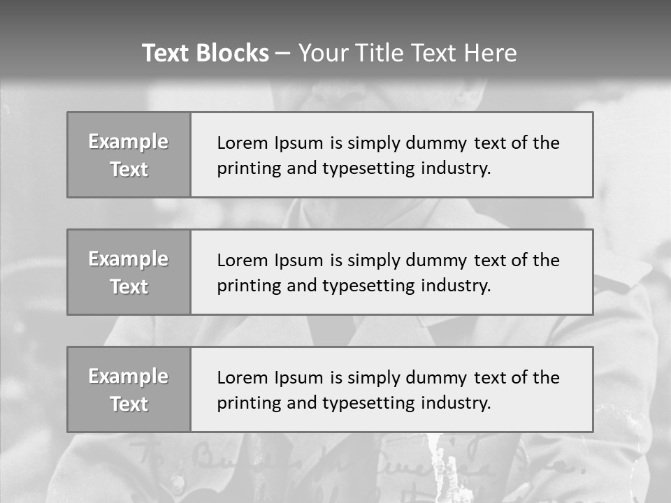 Senior Officer Posing Black And White Background PowerPoint Template