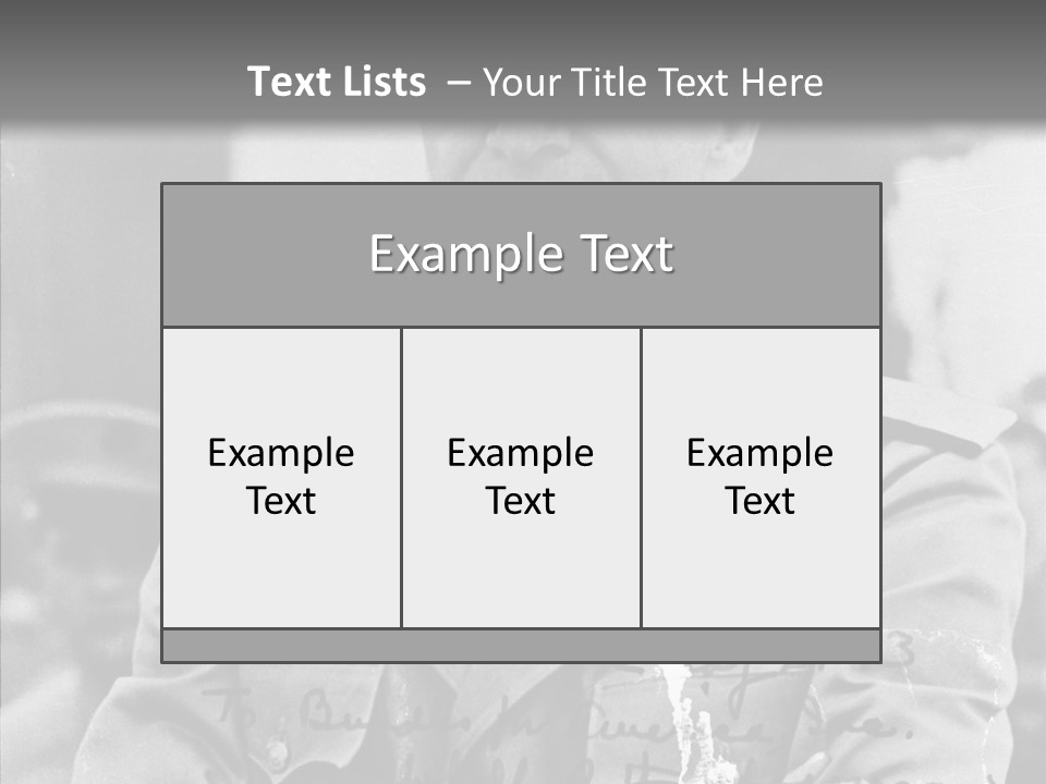 Senior Officer Posing Black And White Background PowerPoint Template