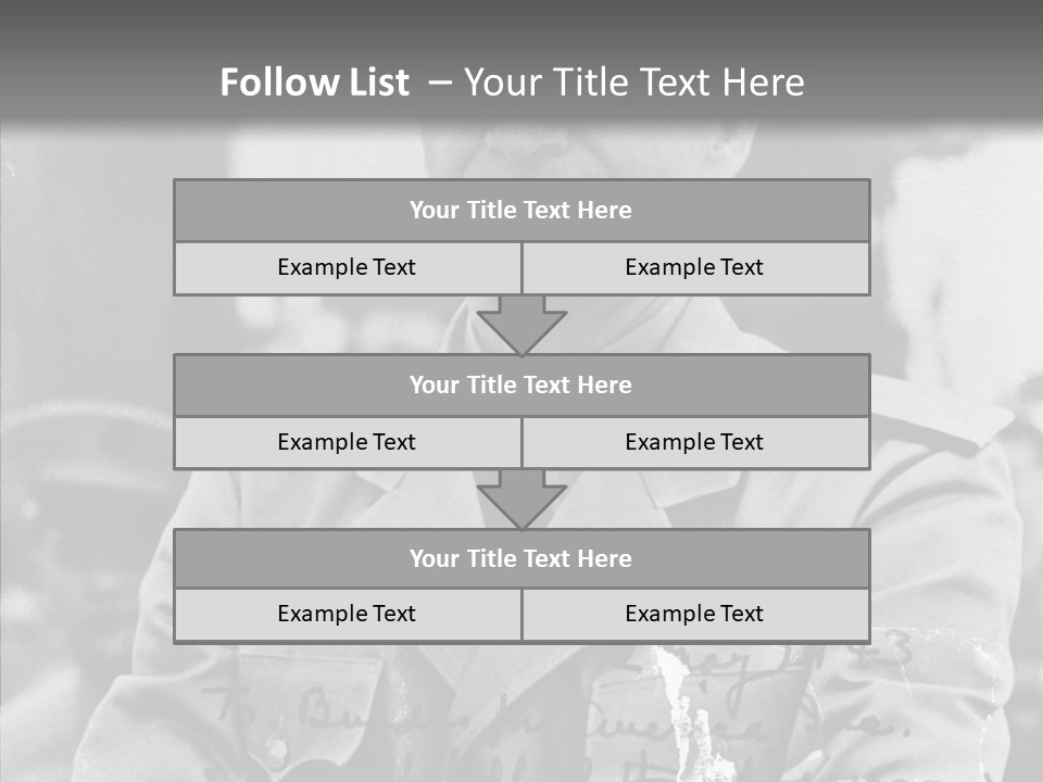 Senior Officer Posing Black And White Background PowerPoint Template