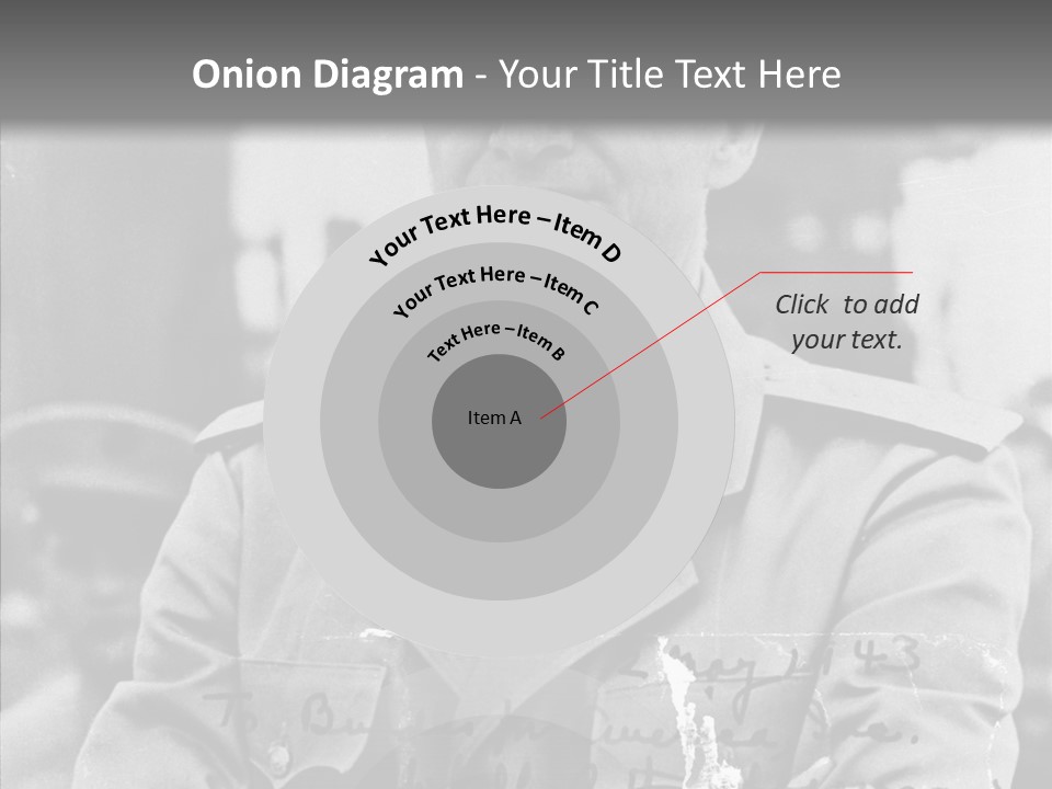 Senior Officer Posing Black And White Background PowerPoint Template