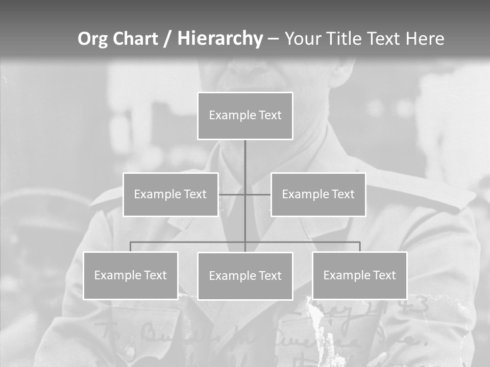 Senior Officer Posing Black And White Background PowerPoint Template