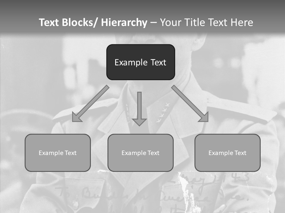 Senior Officer Posing Black And White Background PowerPoint Template