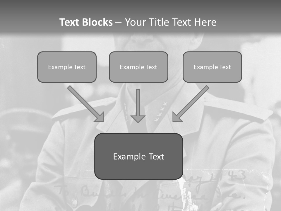 Senior Officer Posing Black And White Background PowerPoint Template