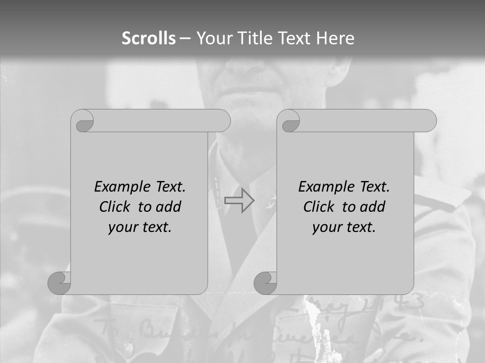 Senior Officer Posing Black And White Background PowerPoint Template