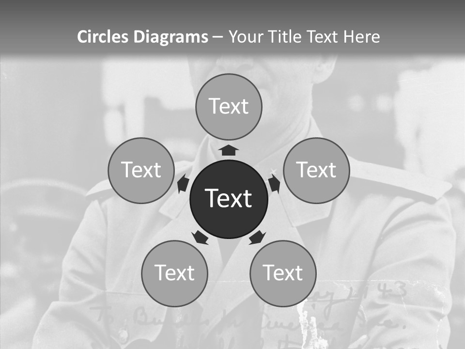 Senior Officer Posing Black And White Background PowerPoint Template