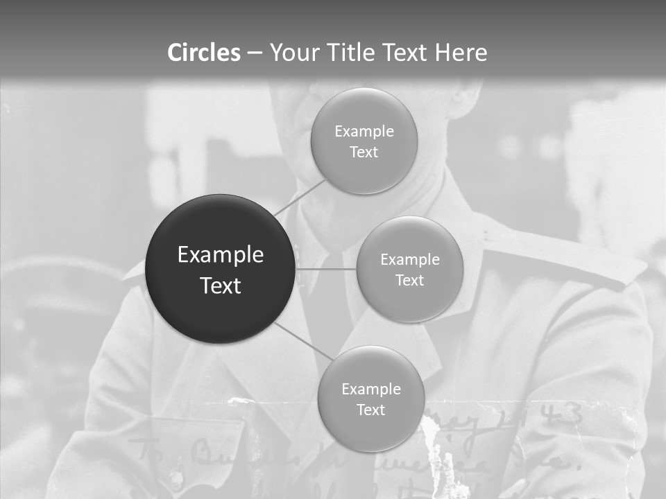 Senior Officer Posing Black And White Background PowerPoint Template