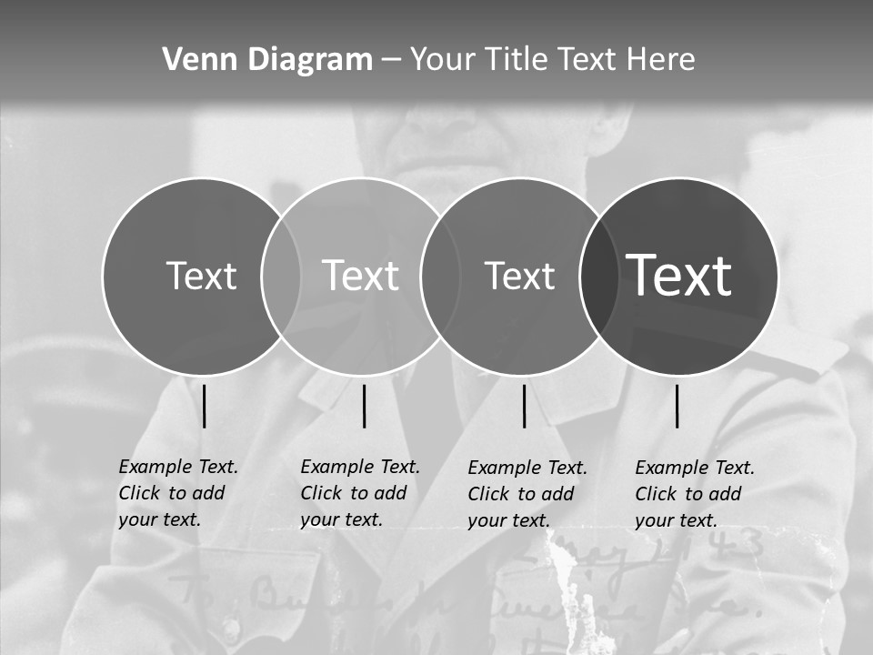 Senior Officer Posing Black And White Background PowerPoint Template